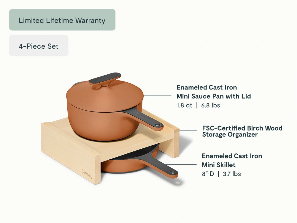 Enameled Cast Iron Mini Duo - 4-Piece Set With Complimentary Storage - US 9472