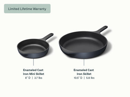 Enameled Cast Iron Skillet Duo - Durable Pair With Excellent Heat Retention - US 4904