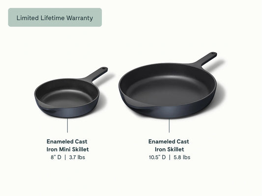 Enameled Cast Iron Skillet Duo - Durable Pair With Excellent Heat Retention - US 4904