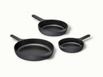 Enameled Cast Iron Skillet Trio - 3-Piece Set With Excellent Heat Retention - US 7327