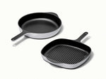 Cast Iron Skillet &amp; Grill Pan Duo - Versatile duo for grilling, searing, and frying with even heat and easy cleanup. - US 1366