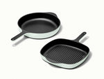 Cast Iron Skillet &amp; Grill Pan Duo - Versatile duo for grilling, searing, and frying with even heat and easy cleanup. - US 0530
