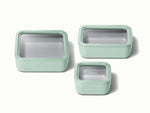 Food Storage Trio - Trio of ceramic-coated glass containers including our Small, Medium, and Large size all built for clean storing. - US 5451