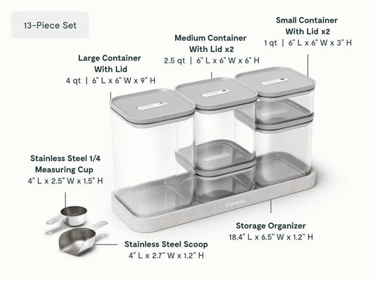 Glass Airtight Container Set - 13-Piece Set With Complimentary Storage - US 4813