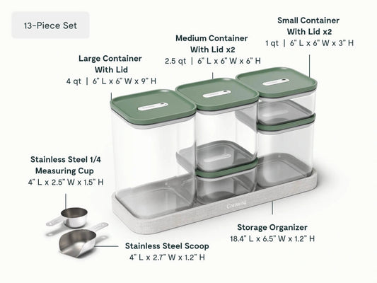 Glass Airtight Container Set - 13-Piece Set With Complimentary Storage - US 9954