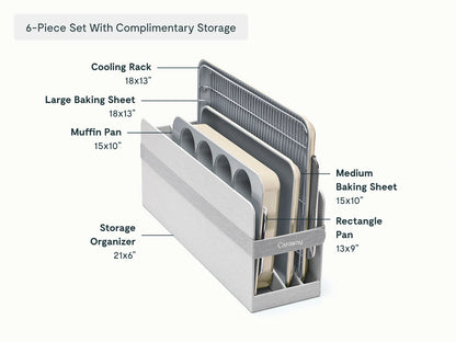 Half Bakeware Set - 6-Piece Set With Complimentary Storage - US 1731