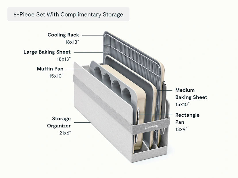 Half Bakeware Set - 6-Piece Set With Complimentary Storage - US 4649