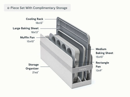 Half Bakeware Set - 6-Piece Set With Complimentary Storage - US 4586