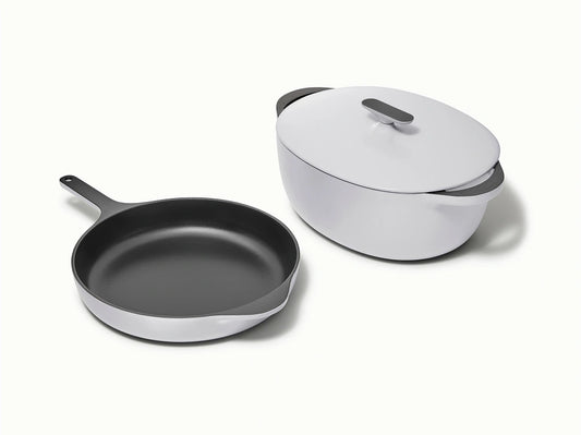 Large Enameled Cast Iron Duo - 4-Piece Set With Complimentary Storage - US 7822