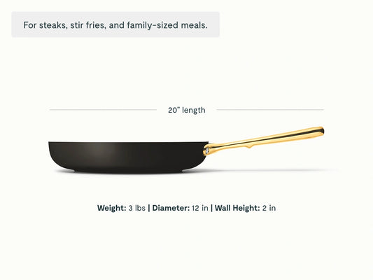 Large Fry Pan - 12” Non-Stick Fry Pan for Family-Sized Cooking - US 4105
