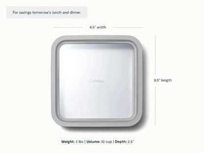 Large Storage Container - Ceramic-coated 10 cup glass Container built for clean storing. - US 2665