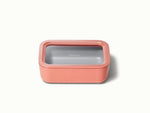 Medium Storage Container - Ceramic-coated 6.6 cup glass Container built for clean storing. - US 9816