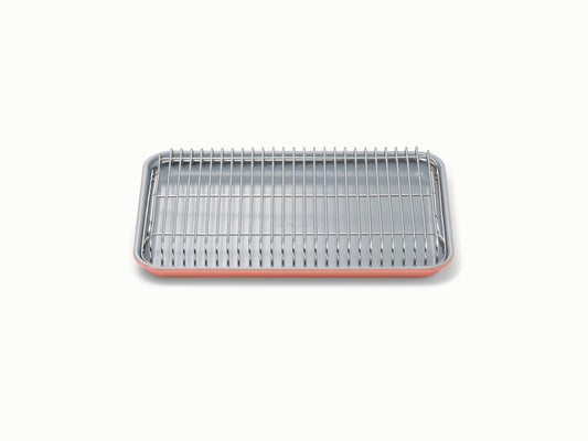 Small Baking &amp; Cooling Duo - 13x9” Non-Stick Ceramic Sheet With Steel Rack - US 5155