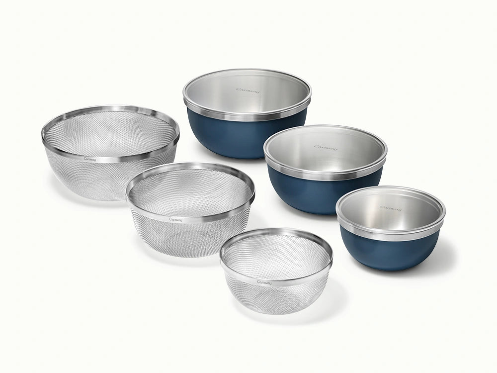 Mixing Bowl &amp; Strainer Set - 9-Piece Set for Clean Mixing and Straining - US 0564