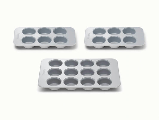 Muffin Pan Trio - 12-Cup &amp; 6-Cup Non-Stick Ceramic Muffin Pans - US 2131