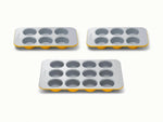 Muffin Pan Trio - 12-Cup &amp; 6-Cup Non-Stick Ceramic Muffin Pans - US 9213