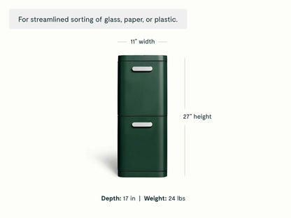 45L 2-Drawer Recycling Bin - Dual-Drawer Recycling Bin for Effortless Sorting - US 3566