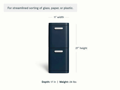 45L 2-Drawer Recycling Bin - Dual-Drawer Recycling Bin for Effortless Sorting - US 4052