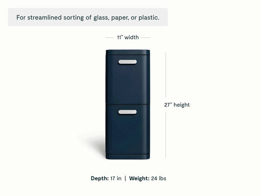 45L 2-Drawer Recycling Bin - Dual-Drawer Recycling Bin for Effortless Sorting - US 4052
