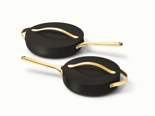 Sauté Pan Duo - 4-Piece Set of Non-Stick Ceramic Pans With Lids - US 7705