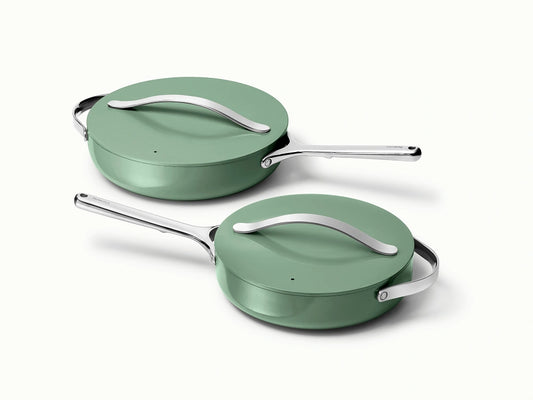 Sauté Pan Duo - 4-Piece Set of Non-Stick Ceramic Pans With Lids - US 8663