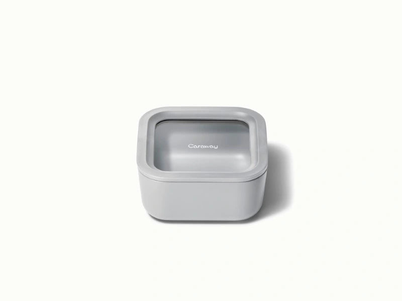Small Storage Container - Ceramic-coated 4.4 cup glass Container built for clean storing. - US 6465