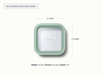 Small Storage Container - Ceramic-coated 4.4 cup glass Container built for clean storing. - US 2217