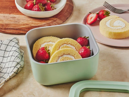 Small Storage Container - Ceramic-coated 4.4 cup glass Container built for clean storing. - US 2217