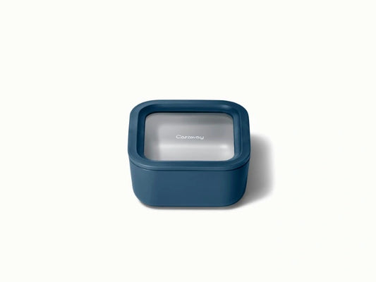 Small Storage Container - Ceramic-coated 4.4 cup glass Container built for clean storing. - US 7112