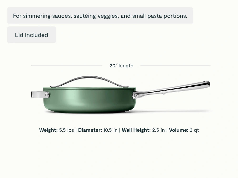 Sauté Pan Duo - 4-Piece Set of Non-Stick Ceramic Pans With Lids - US 8663