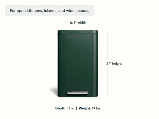 45L Rectangular Step Trash Can - Display-Worthy Trash Bin With Wide Profile - US 4239