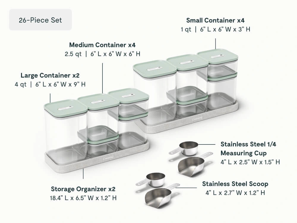 Ultimate Glass Airtight Storage Set - 26-Piece Set With Complimentary Storage - US 3457