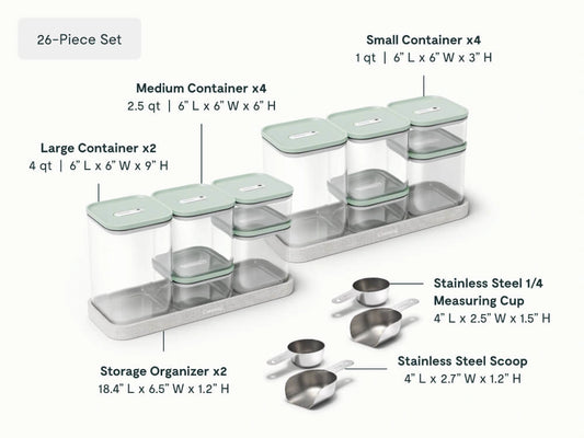 Ultimate Glass Airtight Storage Set - 26-Piece Set With Complimentary Storage - US 3457