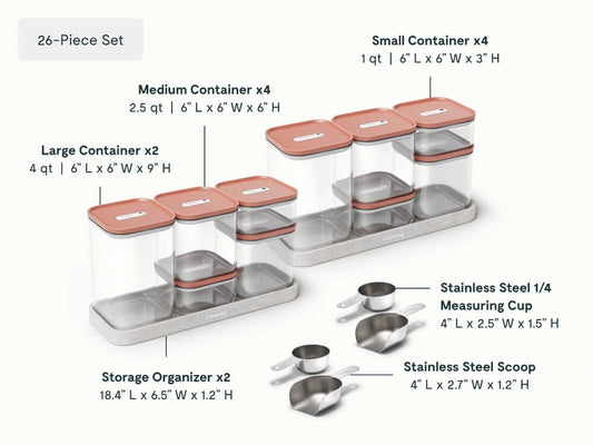Ultimate Glass Airtight Storage Set - 26-Piece Set With Complimentary Storage - US 1082