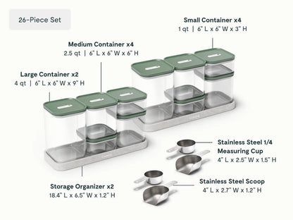 Ultimate Glass Airtight Storage Set - 26-Piece Set With Complimentary Storage - US 7512
