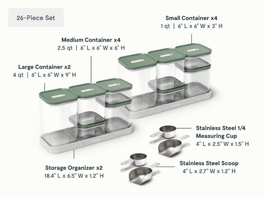 Ultimate Glass Airtight Storage Set - 26-Piece Set With Complimentary Storage - US 7512
